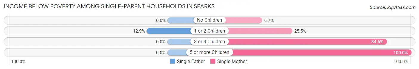 Income Below Poverty Among Single-Parent Households in Sparks