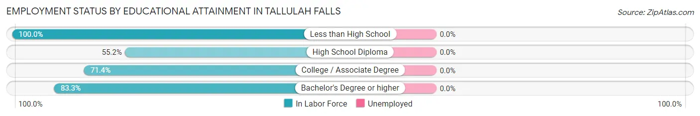 Employment Status by Educational Attainment in Tallulah Falls