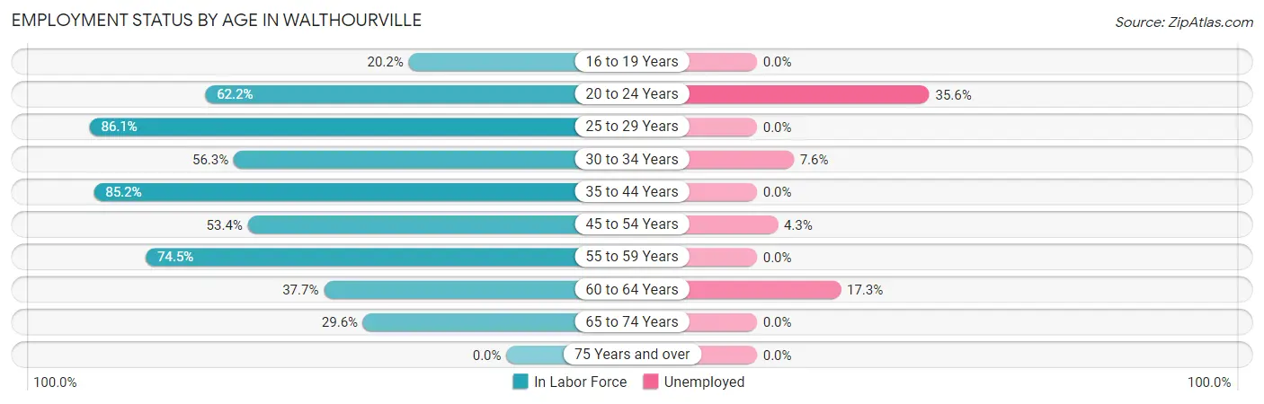Employment Status by Age in Walthourville