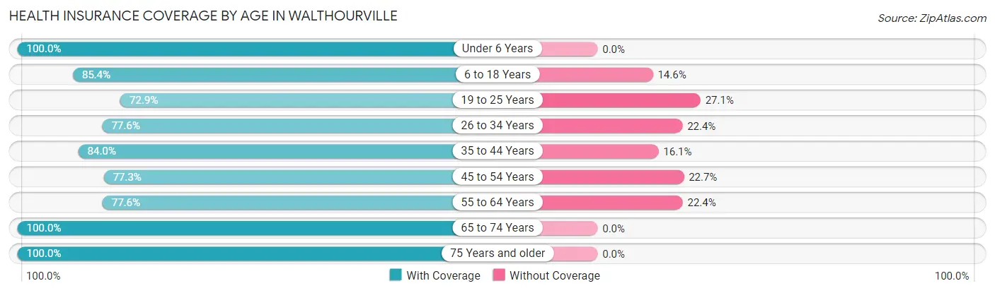 Health Insurance Coverage by Age in Walthourville