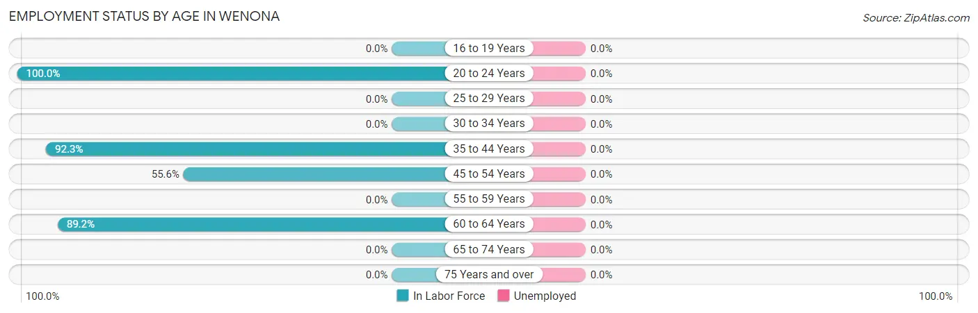 Employment Status by Age in Wenona