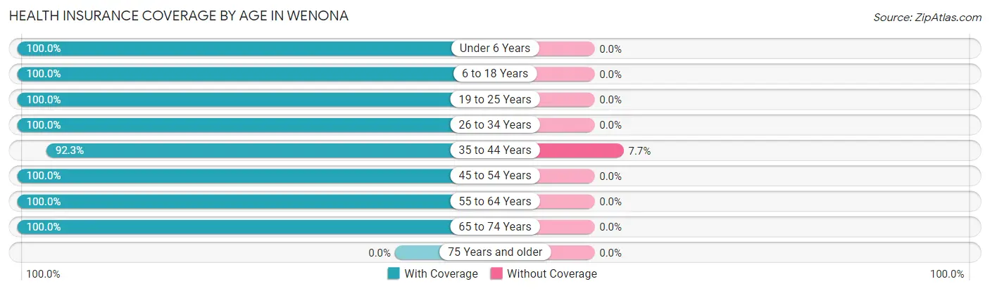Health Insurance Coverage by Age in Wenona