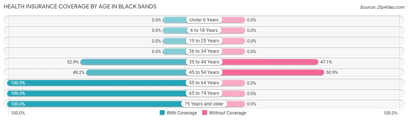 Health Insurance Coverage by Age in Black Sands