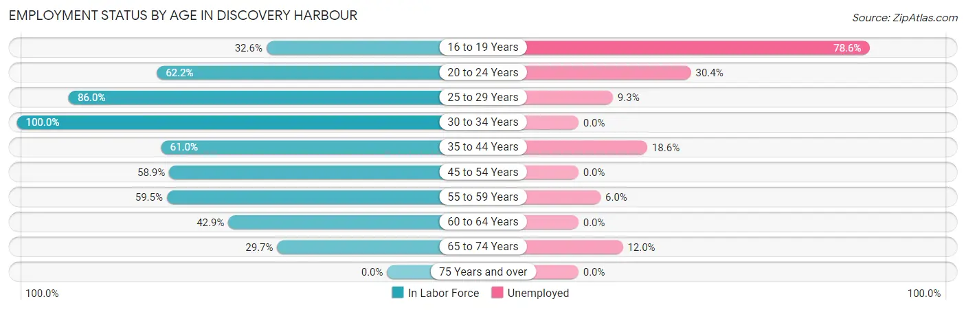 Employment Status by Age in Discovery Harbour