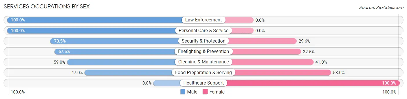 Services Occupations by Sex in Eleele