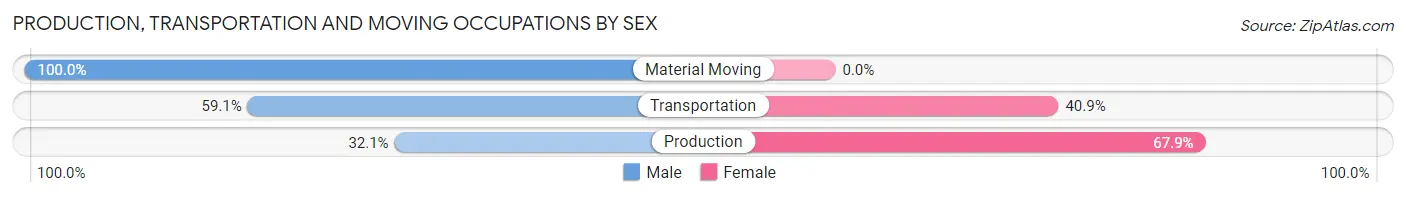 Production, Transportation and Moving Occupations by Sex in Haleiwa