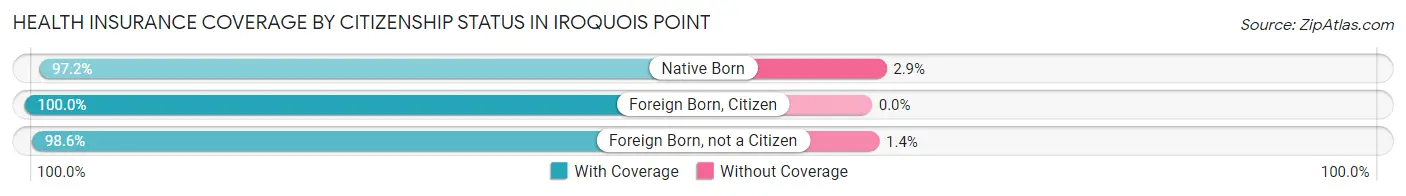 Health Insurance Coverage by Citizenship Status in Iroquois Point