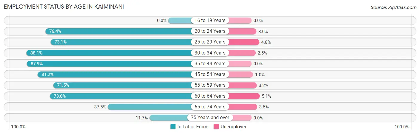 Employment Status by Age in Kaiminani