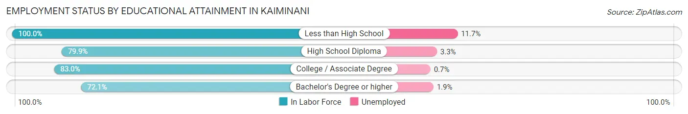 Employment Status by Educational Attainment in Kaiminani