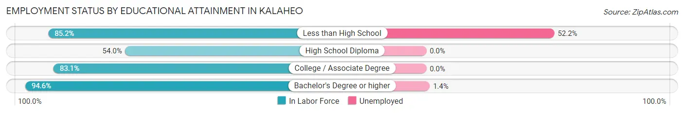 Employment Status by Educational Attainment in Kalaheo