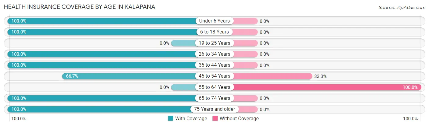 Health Insurance Coverage by Age in Kalapana