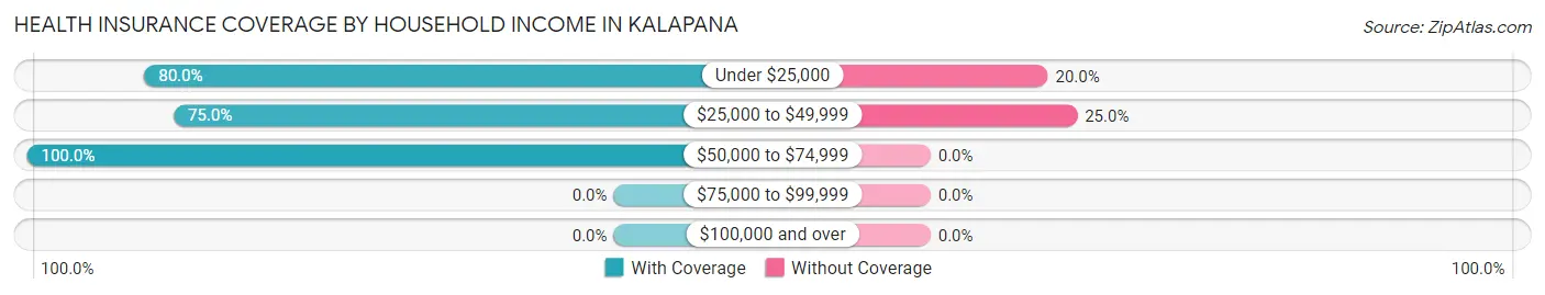 Health Insurance Coverage by Household Income in Kalapana