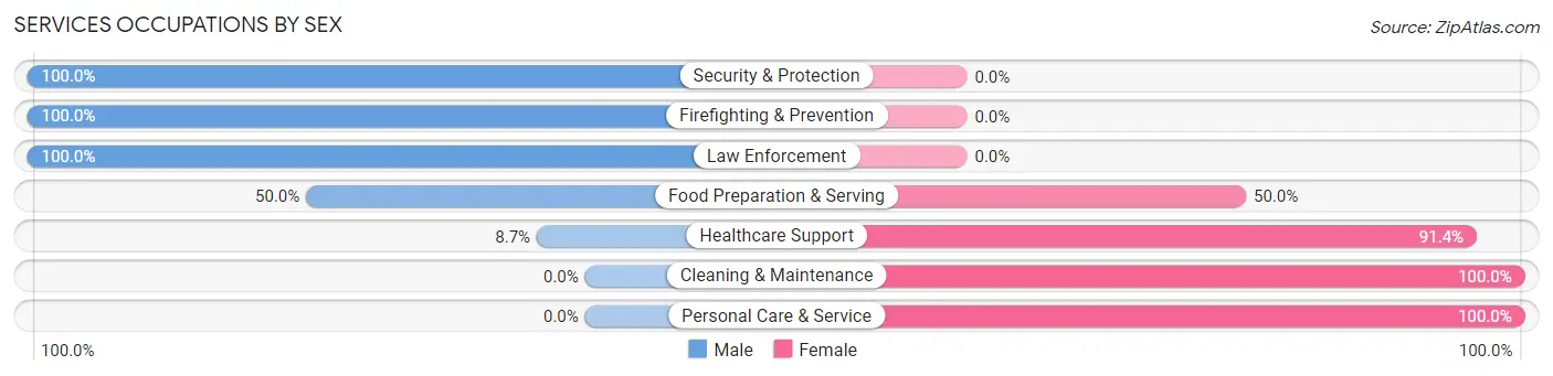 Services Occupations by Sex in Kaneohe Base