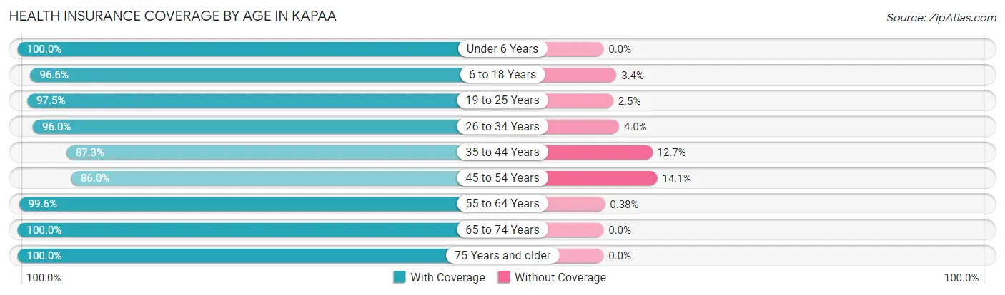 Health Insurance Coverage by Age in Kapaa