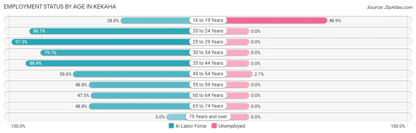 Employment Status by Age in Kekaha
