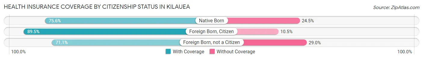 Health Insurance Coverage by Citizenship Status in Kilauea