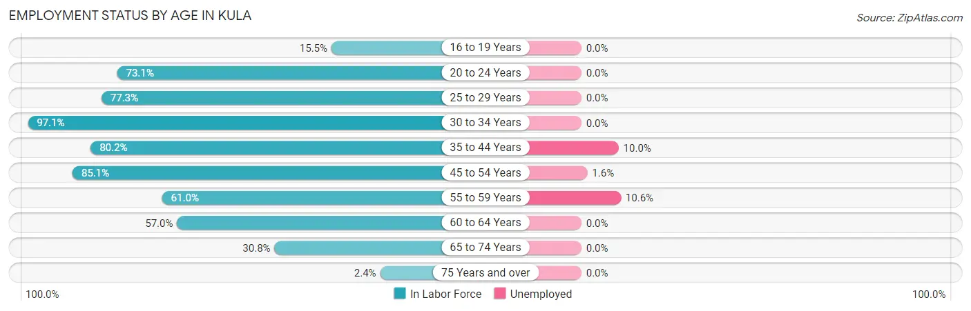 Employment Status by Age in Kula