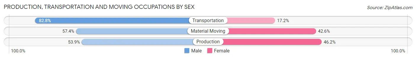 Production, Transportation and Moving Occupations by Sex in Laie