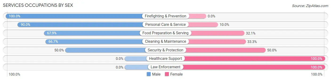 Services Occupations by Sex in Launiupoko
