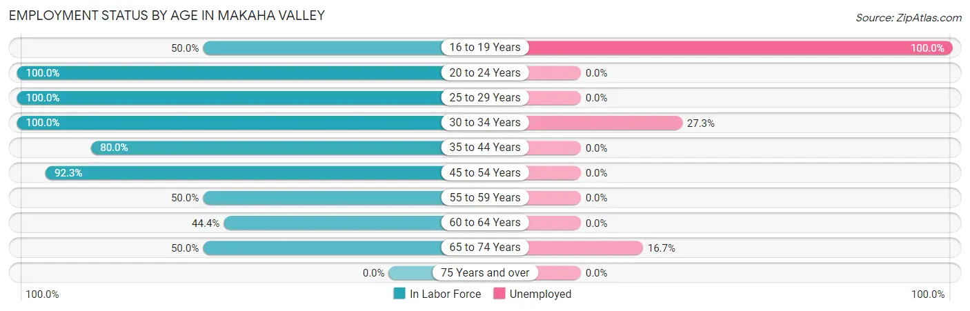 Employment Status by Age in Makaha Valley