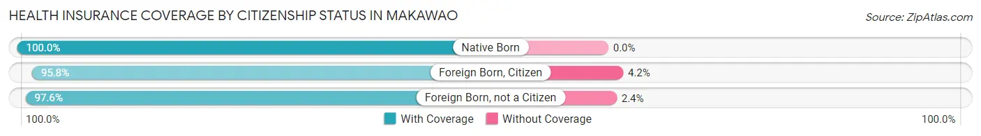 Health Insurance Coverage by Citizenship Status in Makawao