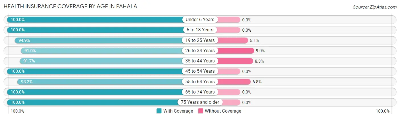 Health Insurance Coverage by Age in Pahala