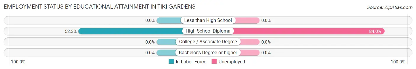 Employment Status by Educational Attainment in Tiki Gardens