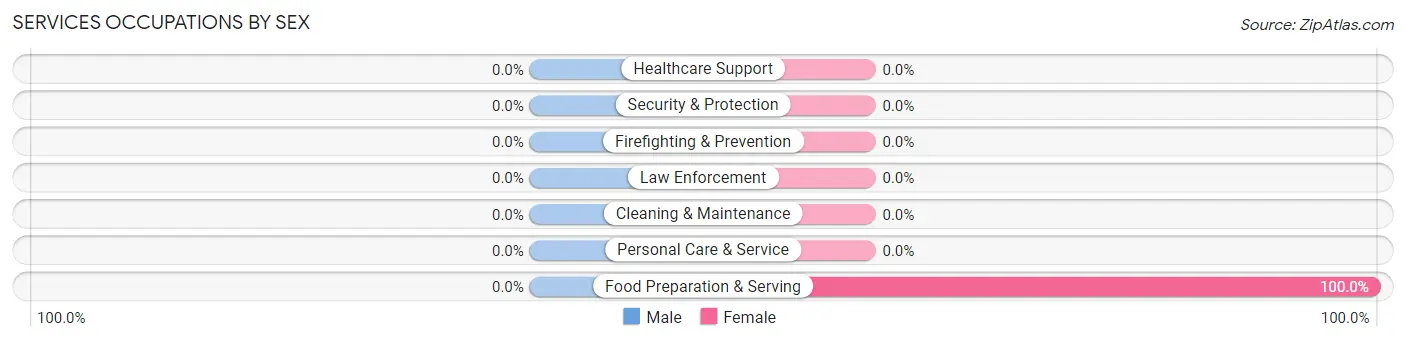 Services Occupations by Sex in Tiki Gardens