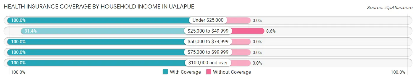 Health Insurance Coverage by Household Income in Ualapue