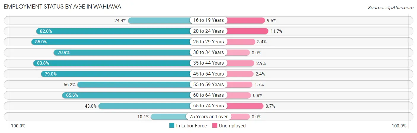 Employment Status by Age in Wahiawa