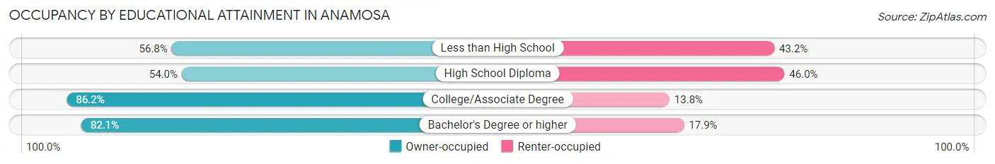 Occupancy by Educational Attainment in Anamosa