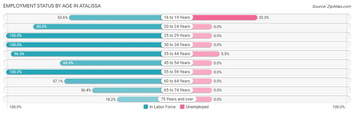 Employment Status by Age in Atalissa