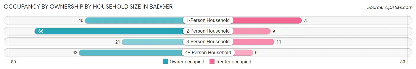 Occupancy by Ownership by Household Size in Badger