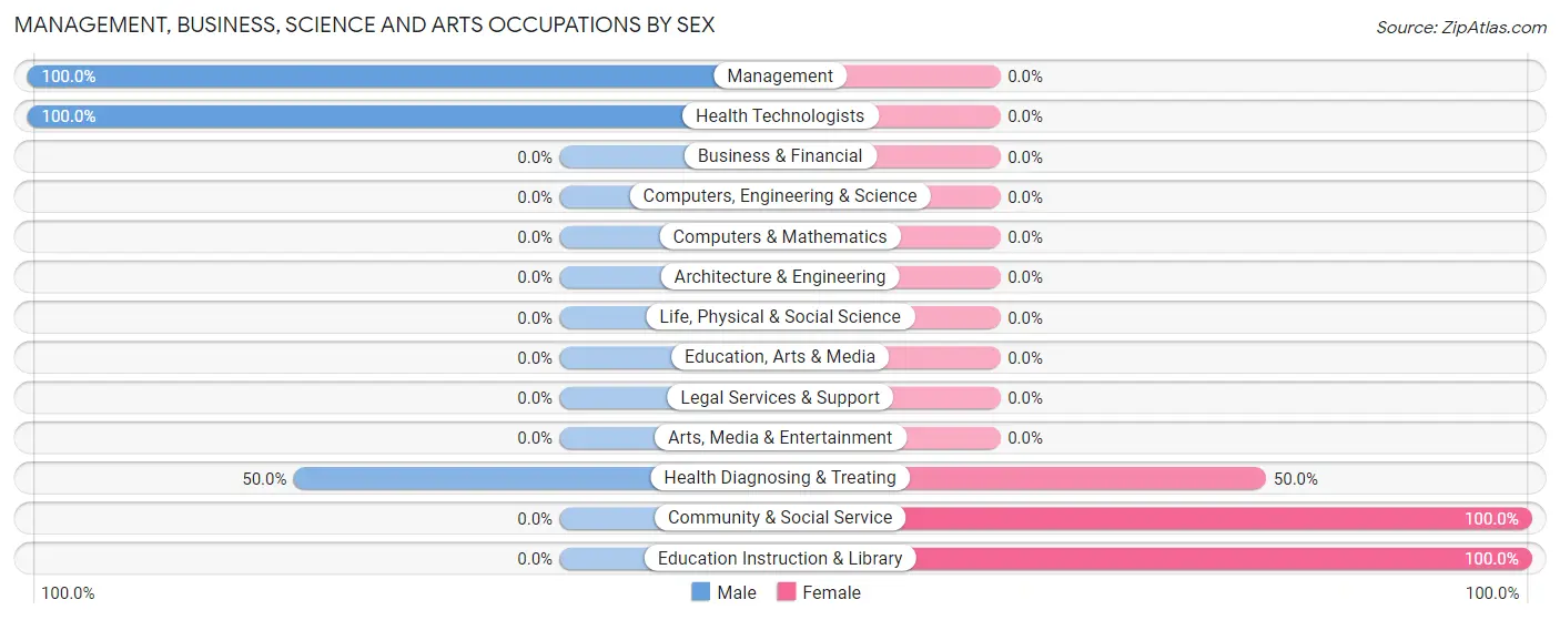 Management, Business, Science and Arts Occupations by Sex in Balltown