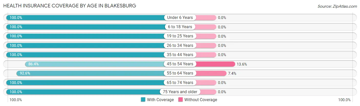 Health Insurance Coverage by Age in Blakesburg