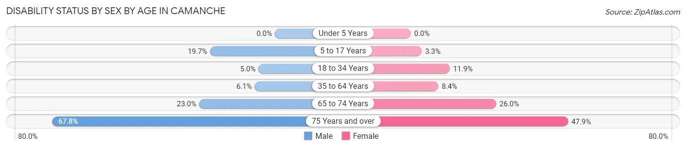 Disability Status by Sex by Age in Camanche
