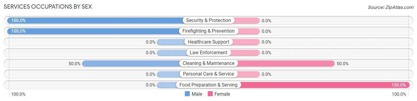 Services Occupations by Sex in Defiance