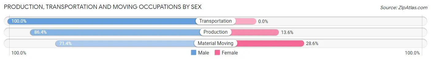 Production, Transportation and Moving Occupations by Sex in Gilmore City