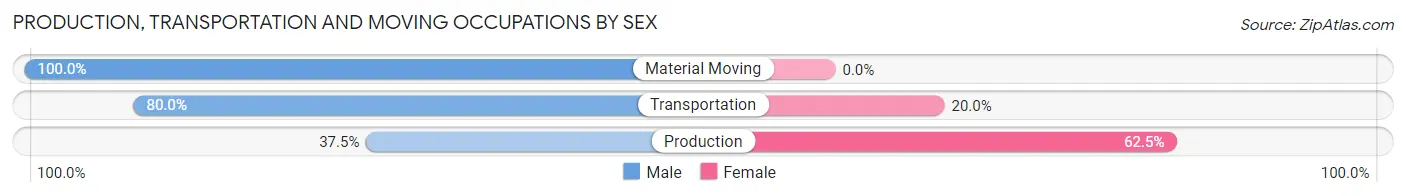 Production, Transportation and Moving Occupations by Sex in La Motte