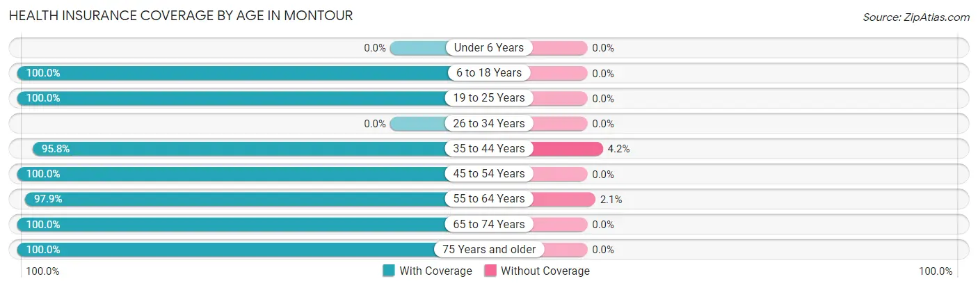 Health Insurance Coverage by Age in Montour