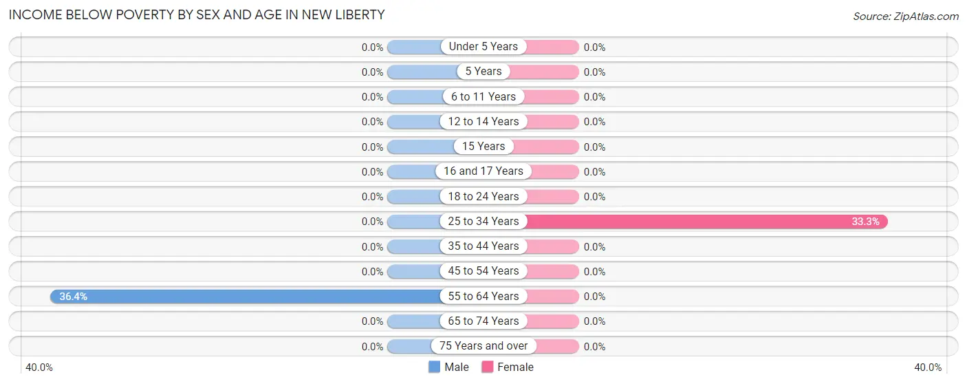Income Below Poverty by Sex and Age in New Liberty