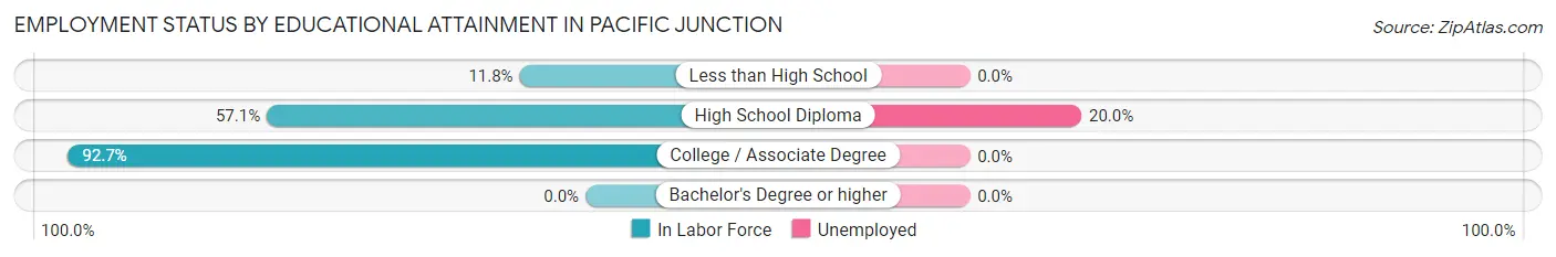 Employment Status by Educational Attainment in Pacific Junction