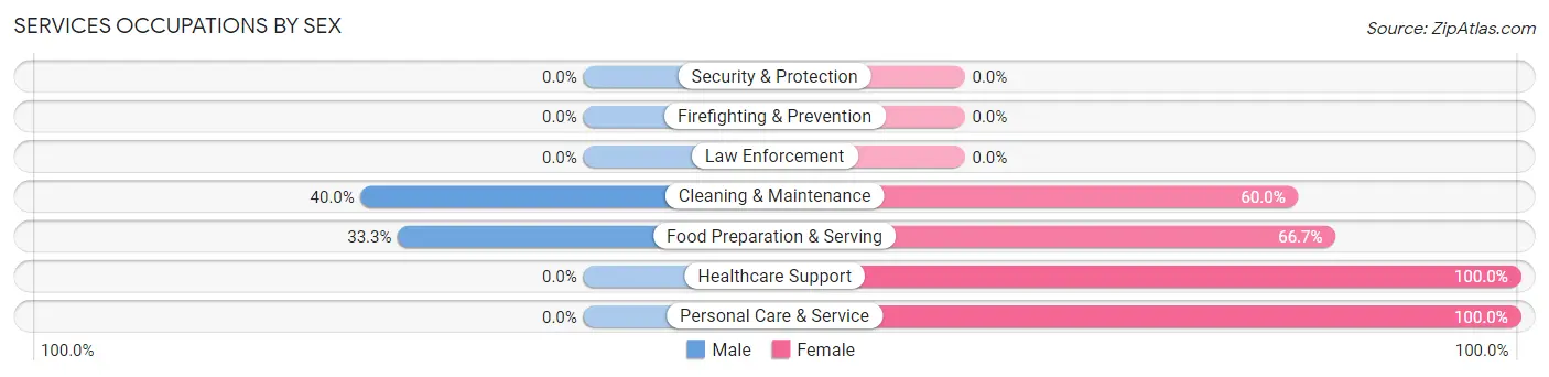 Services Occupations by Sex in Ryan