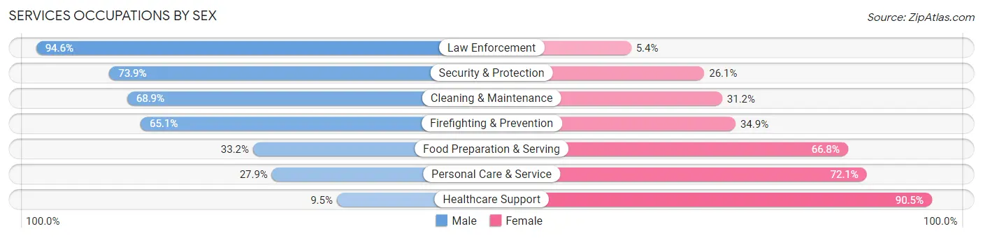 Services Occupations by Sex in Sioux City