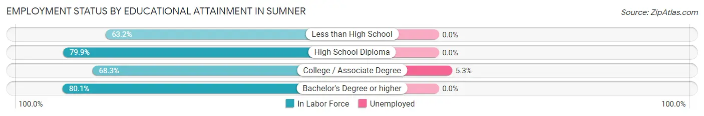 Employment Status by Educational Attainment in Sumner