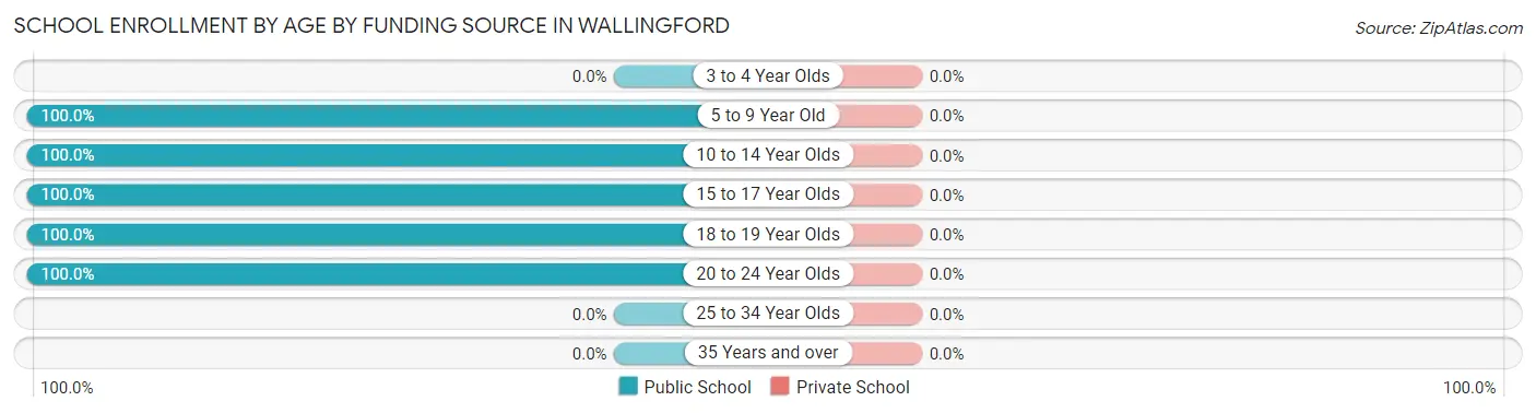 School Enrollment by Age by Funding Source in Wallingford