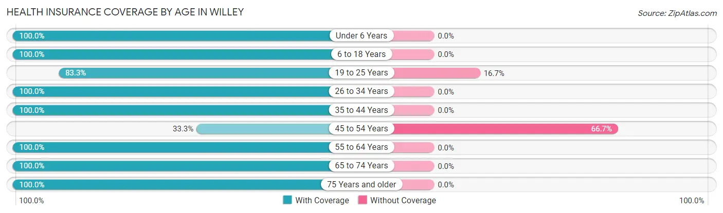 Health Insurance Coverage by Age in Willey