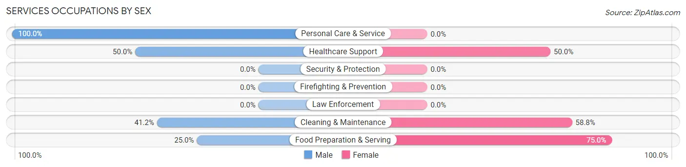 Services Occupations by Sex in Athol