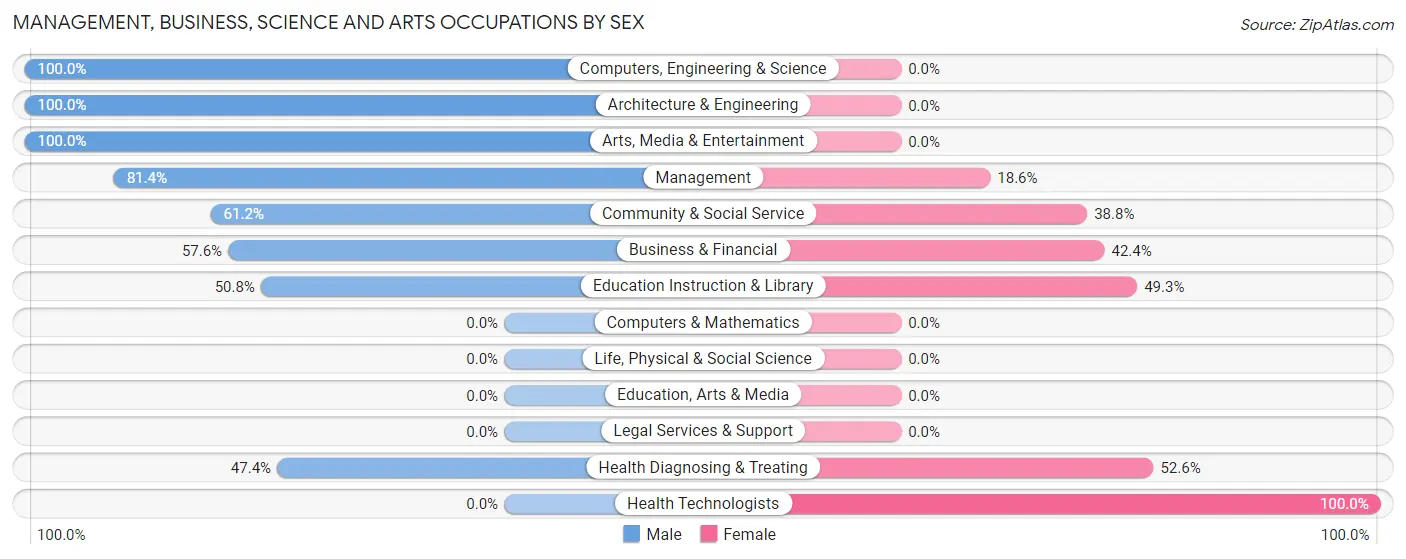 Management, Business, Science and Arts Occupations by Sex in Avimor