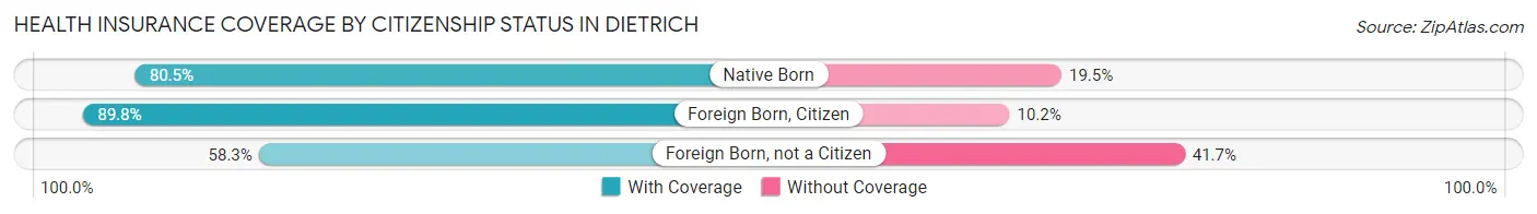 Health Insurance Coverage by Citizenship Status in Dietrich